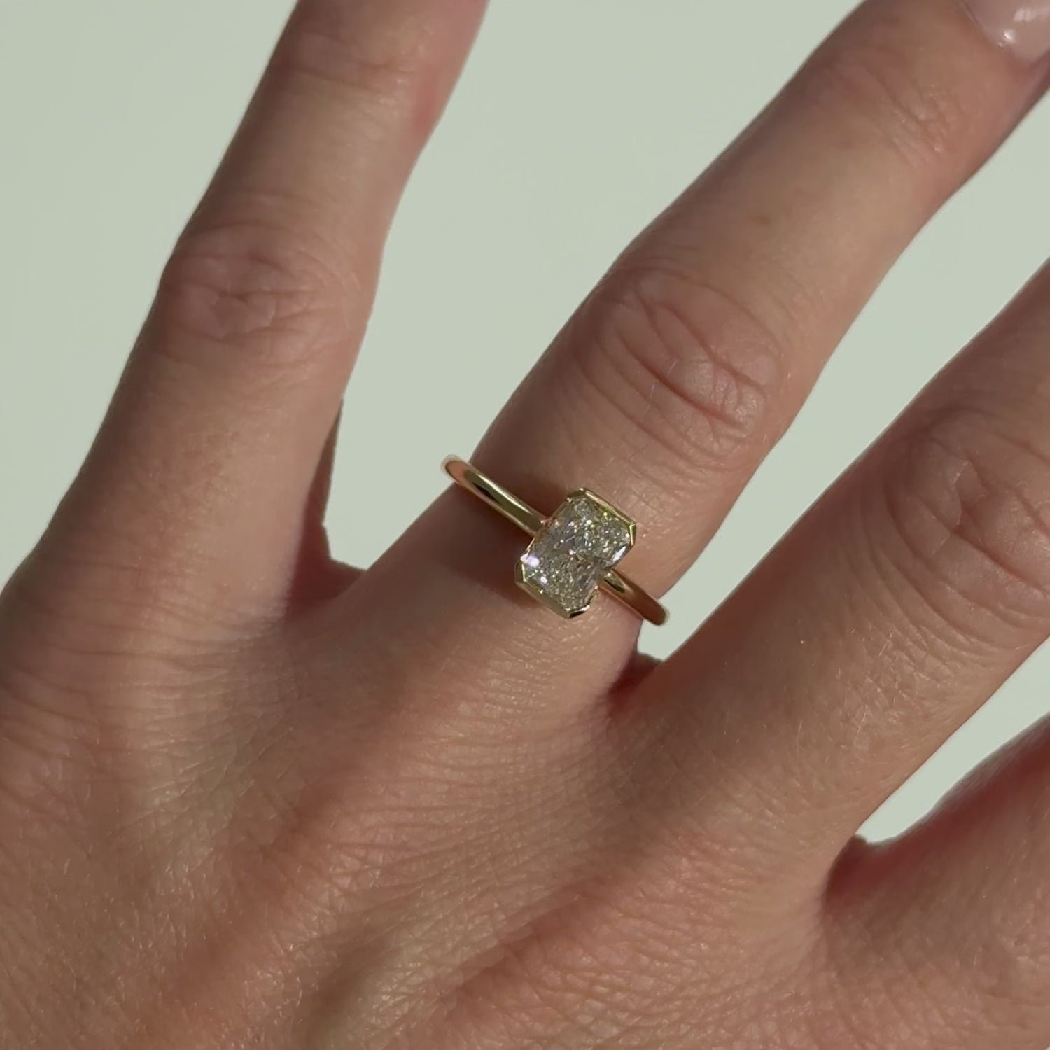 Emerald cut Diamant Ring 18KT