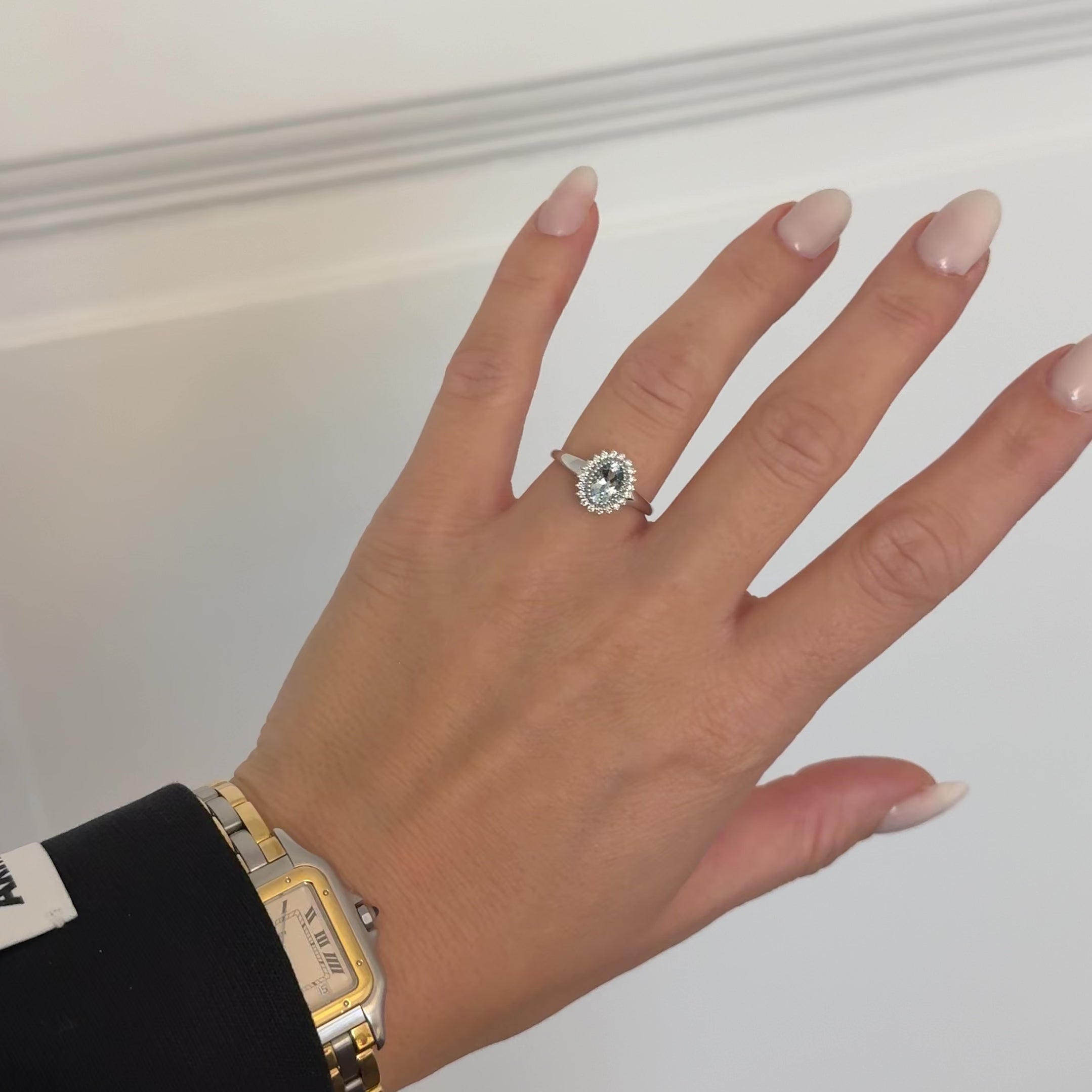 Ring Aquamarin Halo-Design - Designed by gluecksgriff