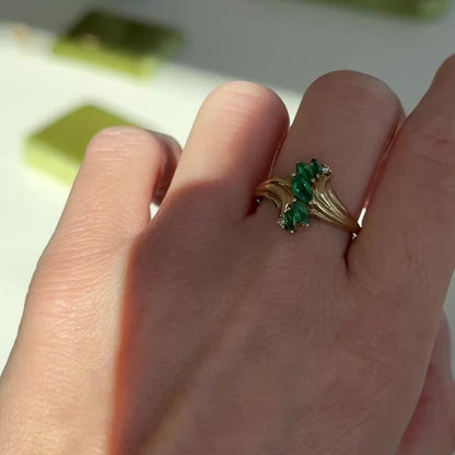 Vintage Ring Smaragd und Diamanten