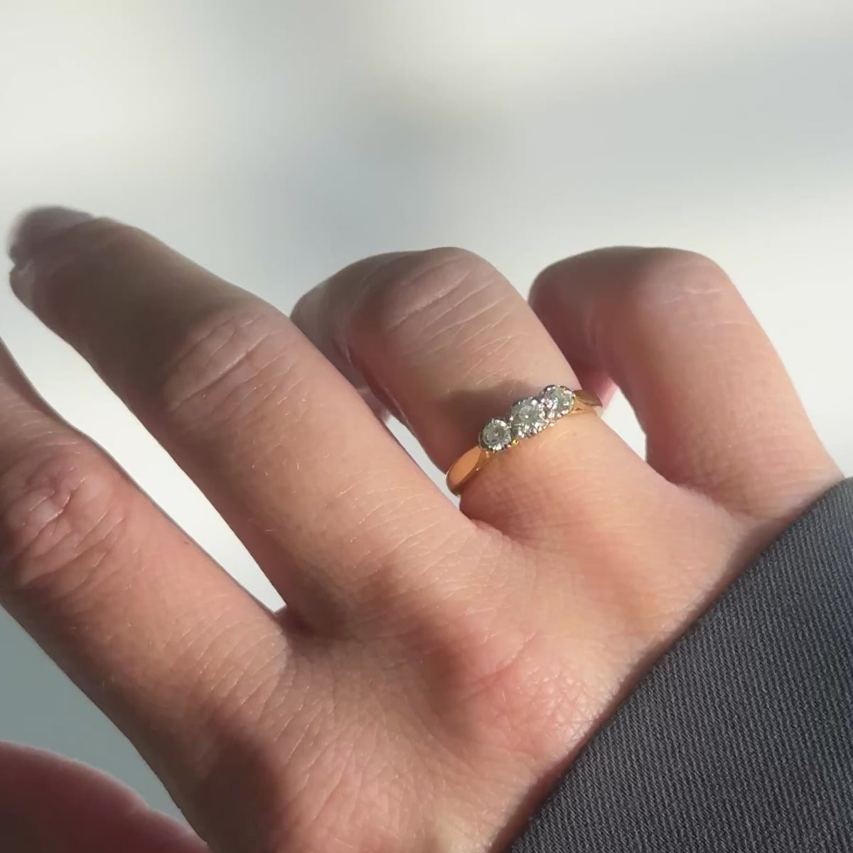 Vintage Art Déco Diamantring 18K Gelbgold