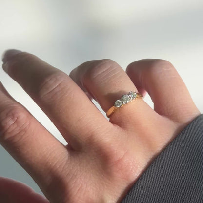 Vintage Art Déco Diamantring 18K Gelbgold