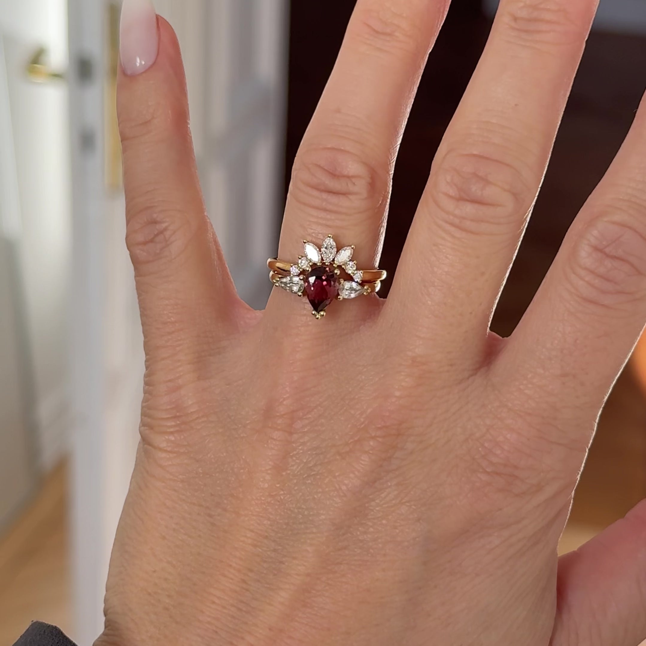 cherry red Turmalin Ring Gold