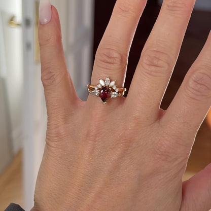 cherry red Turmalin Ring Gold