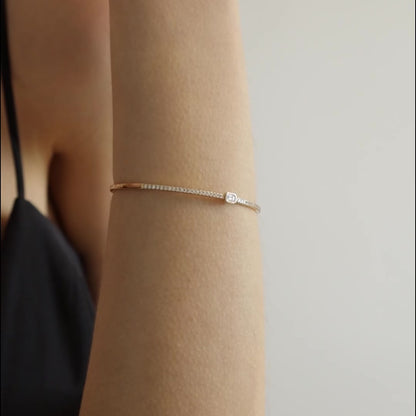 Armreif 14KT Smaragd Schliff Diamant und Brillanten