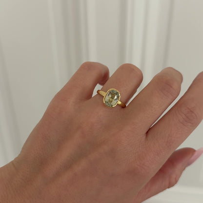 Ring Prasiolith facettiert 18KT