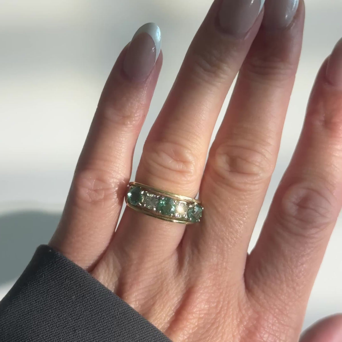 Vintage Turmalin Ring 1,80 ct Turmaline &amp; 0,40 ct Naturdiamanten 18K Gold