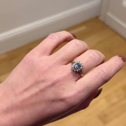 Vintage Saphir Diamant Ring