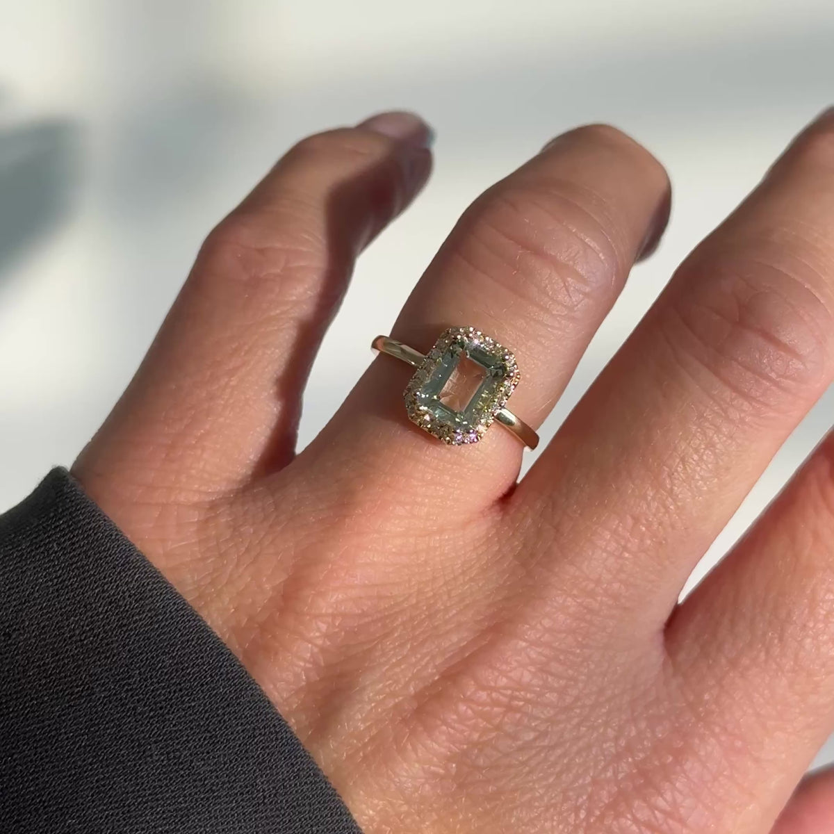 Grüner Amethyst Ring – Re-Edition by gluecksgriff | 14K Gold &amp; Naturdiamanten