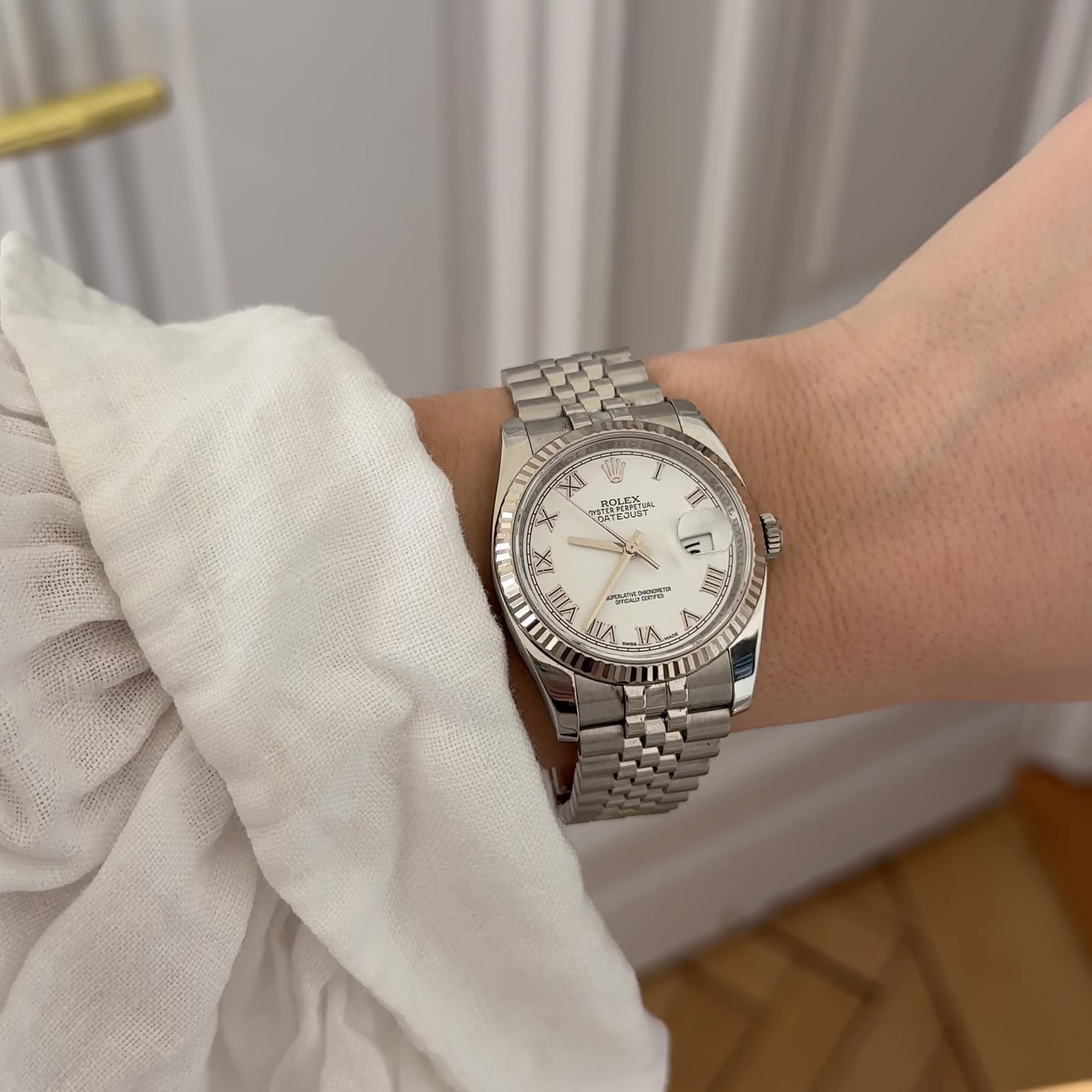 Rolex Datejust Weißes Zifferblatt Jubilee