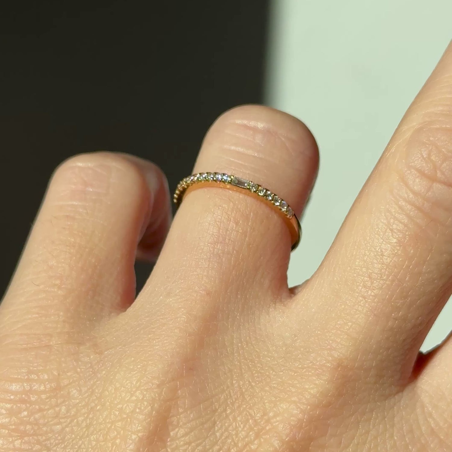 Ring Memoire Baguette und Brillant 18KT