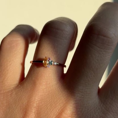 Ring Citrin Amethyst Topas Diamant