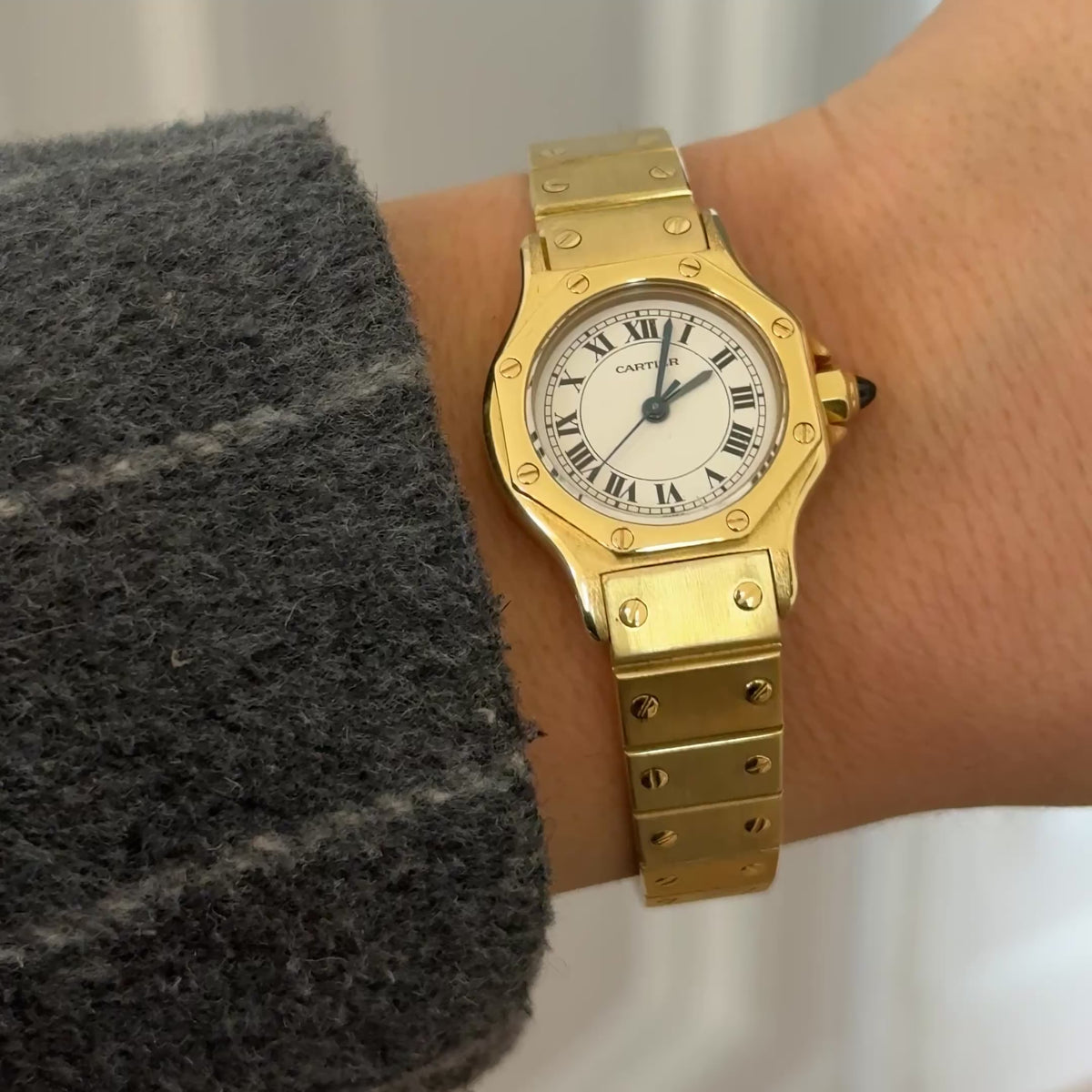 Cartier Santos Octagon SM – 18K Vollgold Automatik | Ref. 0906